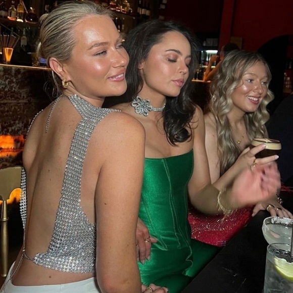 Silver Open Back Rhinestone Top - Picture 4 of 13